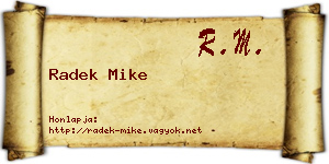 Radek Mike névjegykártya